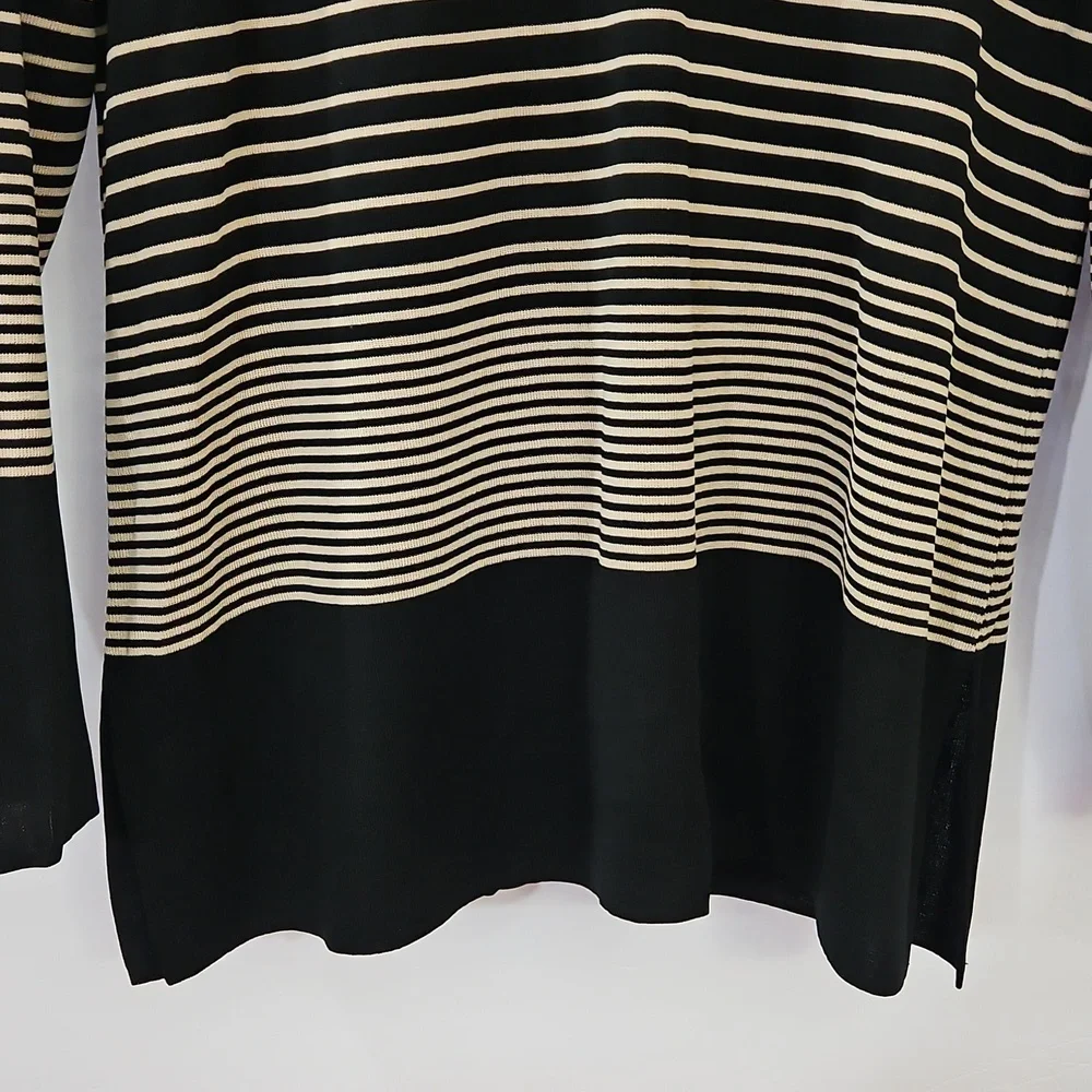 Howard Wolf Escape Vintage Black And Tan Stretchy Womens Sweater Sz Lg